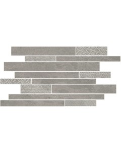 Керамический декор Ламелла серый мозаичный SBM010 SG4584 25х50 2 см Kerama marazzi