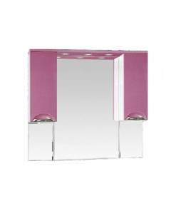Зеркало шкаф Жасмин 105 с подсветкой розовый Misty