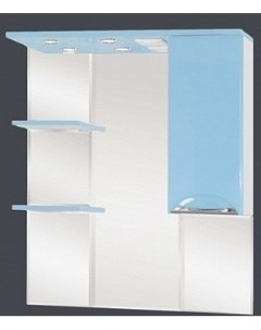 Зеркало шкаф Жасмин 85 R с подсветкой голубой Misty