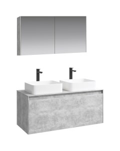 Мебель для ванной Mobi 120 подвесная бетон светлый Aqwella