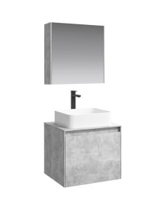 Мебель для ванной Mobi 60 подвесная бетон светлый Aqwella
