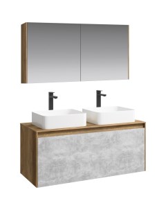 Мебель для ванной Mobi 120 подвесная дуб балтийский бетон светлый Aqwella