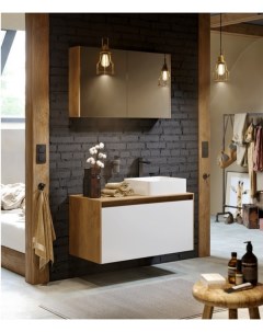 Мебель для ванной Mobi 100 подвесная дуб балтийский белый Aqwella