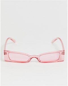 Квадратные солнцезащитные очки в прозрачной розовой оправе Prettylittlething