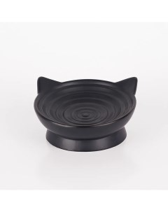 Миска для кошек Кошечка 16 5х8 5 см черная Rurri