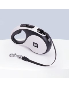 Рулетка со встроенным Led фонарем USB для собак M 5 м 30 кг черно белая Hipet