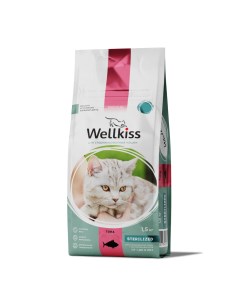 Sterilized Корм сухой для стерилизованных кошек с тунцом 1 5 кг Wellkiss