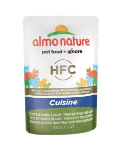 Паучи Алмо Натюр Холистик для кошек Тунец и морские водоросли цена за упаковку Almo nature