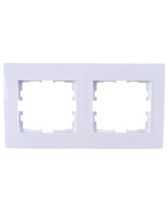 Рамка двухпостовая горизонтальная пластик белая без вставки Karina 707 0200 147 Lezard