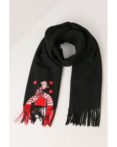 Шерстяной шарф с вышивкой Moschino boutique