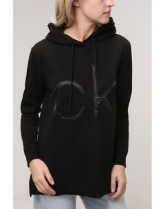 Удлиненное худи из хлопка Calvin klein