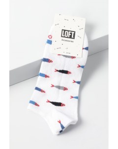 Хлопковые носки укороченные с принтом Loft