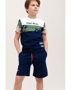 Комплект хлопковый из футболки и шорт Playtoday