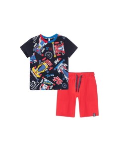 Комплект хлопковый из шорт и футболки с принтом Playtoday