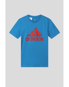 Хлопковая футболка с логотипом бренда Adidas