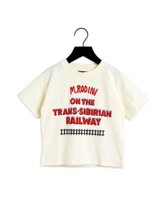 Хлопковая футболка с текстовым принтом Mini rodini
