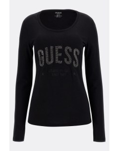 Хлопковая футболка с длинным рукавом Guess