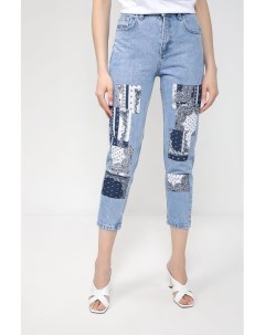 Укороченные джинсы с нашивками Piombo