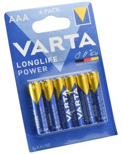 Батарейка LONGL POWER AAA бл 6 Varta