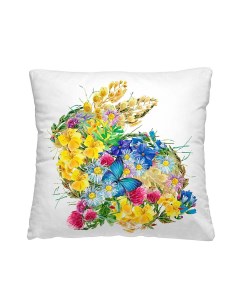 Декоративная подушка Цветочный заяц 40х40 Волшебная ночь