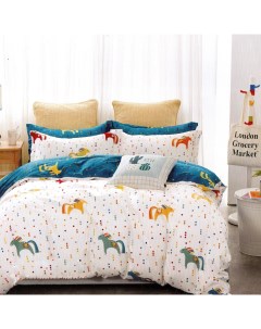Детское постельное белье Разноцветные лошадки Diva afrodita