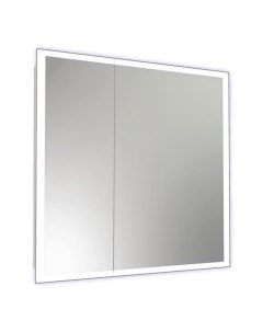Зеркало шкаф Reflex 80х80 с подсветкой белый Continent