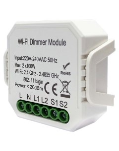 Wi Fi реле диммер двухканальное 2x100Вт RL1004 DM Denkirs
