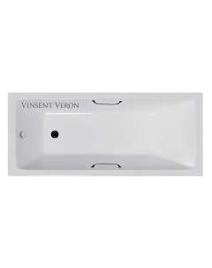Ванна чугунная Square 170x75 с ручками белый Vinsent veron