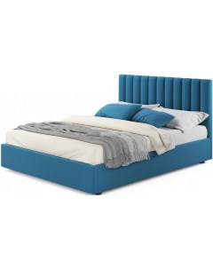 Мягкая кровать Olivia 1600 синяя с подъемным механизмом Bravo