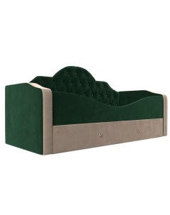 Детская кровать Скаут Велюр Зеленый Бежевый Bravo