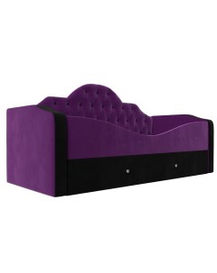 Детская кровать Скаут Микровельвет Фиолетовый Черный Bravo