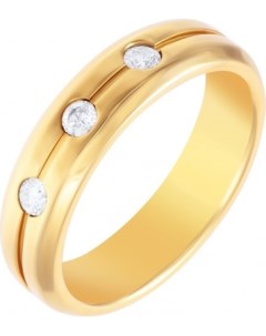 Кольцо с 3 бриллиантами из жёлтого золота Джей ви