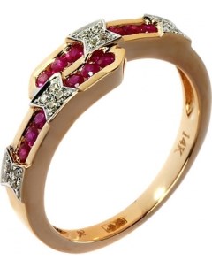 Кольцо с бриллиантами рубинами из красного золота Джей ви