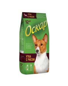 Корм для взрослых собак всех пород с уткой и рисом 12 кг Оскар