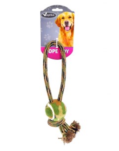 Игрушка для собак Плетеный камуфляжный буксир с теннисным мячиком 125 г Papillon