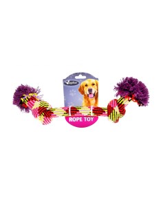 Игрушка для собак Плетеная цветная с двумя узлами 33 см Papillon