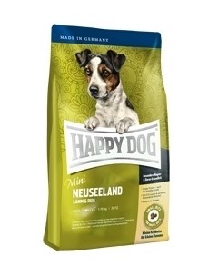 Корм Новая Зеландия для чувствительных собак малых пород ягненок рис 4 кг Happy dog