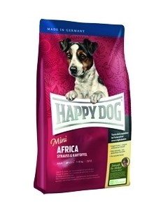 Корм Африка с мясом страуса для чувствительных собак малых пород 4 кг Happy dog