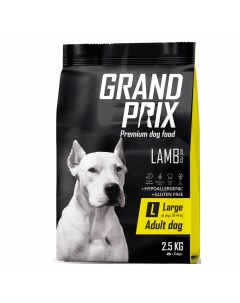 Корм полнорационный сбалансированный для взрослых собак крупных пород с ягненком и рисом 12 кг Grand prix