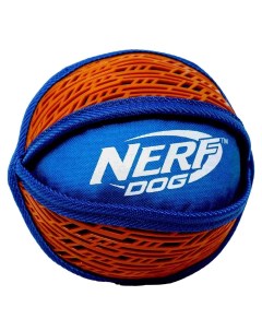 Мяч нейлоновый пищащий с узором 15 см синий оранжевый 222 г Nerf