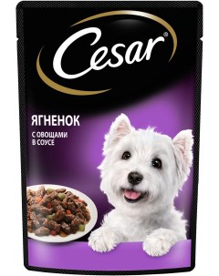 Влажный корм для взрослых собак с ягненком и овощами в соусе 85 г Cesar