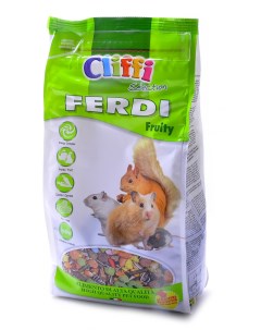 Корм для хомяков мышей белок и песчанок с фруктами грецкими орехами и морковью 700 г Cliffi (италия)