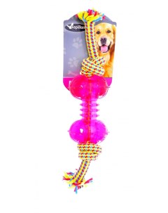 Игрушка для собак Плетеная веревка с пластиковой косточкой 33 см Papillon