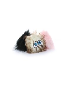 Игрушка пищалка для собак Пушистый мяч с глазами набор из 3 маленьких мячей черный коричневый розовы Silly squeakers