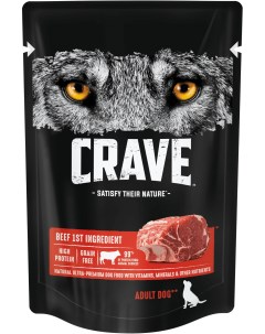 Полнорационный консервированный корм для взрослых собак всех пород с говядиной 85 г Crave