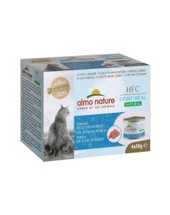 Набор низкокалорийных консервов для кошек 4 шт по 50 гр с атлантическим тунцом 200 г Almo nature консервы
