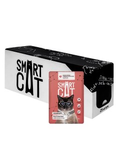 Упаковка 25 шт Паучи для взрослых кошек и котят кусочки телятины с морковью в нежном соусе 2 13 кг Smart cat