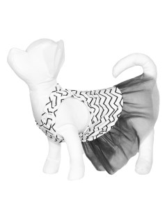 Платье для собаки с серой юбкой из фатина XL Yami-yami одежда
