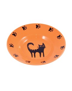 Миска блюдце керамическая для кошек оранжевая 140 мл Mr.kranch