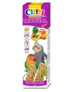 Лакомства для длиннохвостых попугаев палочки с фруктами и медом 150 г Cliffi (италия)